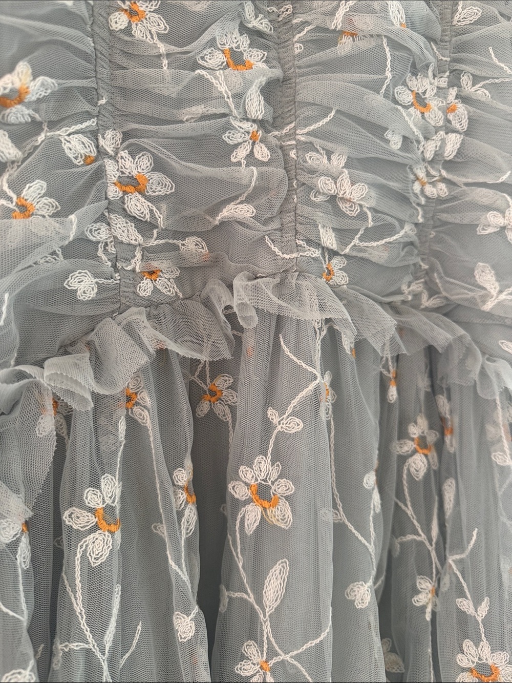 Anthropologie Light Blue Floral Maxi Dress - Picture 4 of 6